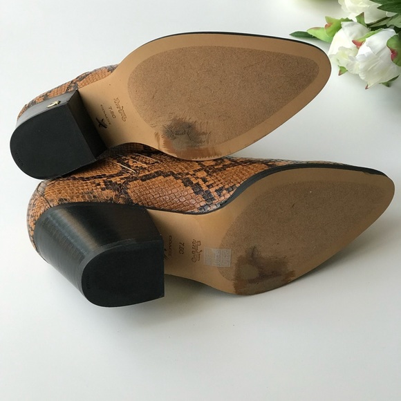 Coach Perri Snake Print Caramel Western Booties - Picture 5 of 9